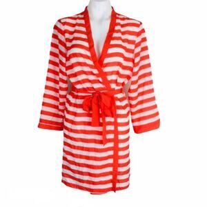 LFV by La Fee Verte Coral Striped Wrap Coverup Medium